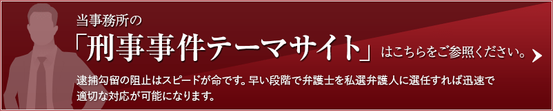 当事務所「刑事事件テーマサイト」はこちらを参照ください。